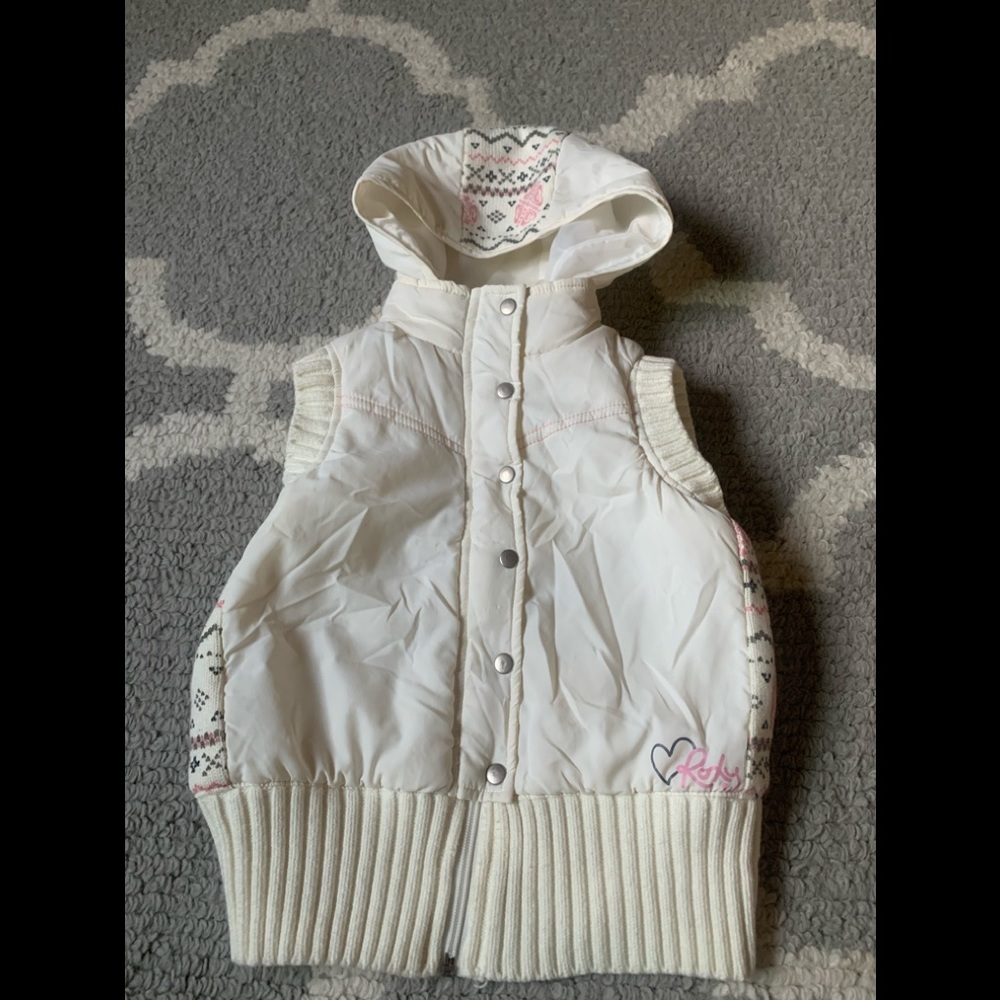 Girls Roxy hooded Vest. Excellent condition. Sz 6X